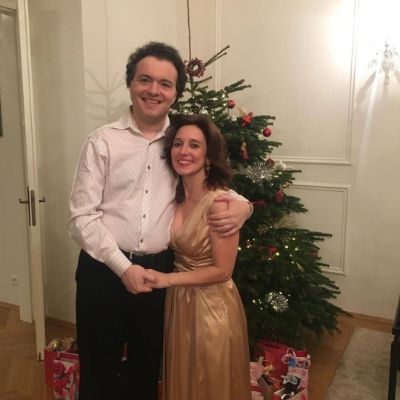 Evgeny Kissin and his wife, Karina Arzumanova during Christmas.